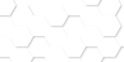 White hexagonal geometric hexagon polygonal pattern background. seamless bright white web cell and triangle abstract honeycomb background. white and gray backdrop wallpaper.