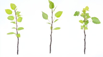 Tree Transplant. Spring Planting in Botanical Garden for Young Trees and Leaves