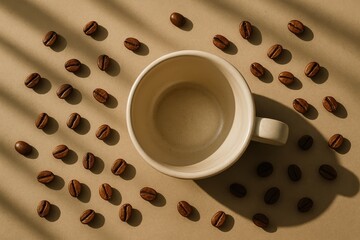 Obraz premium Coffee Bean and Empty Cup