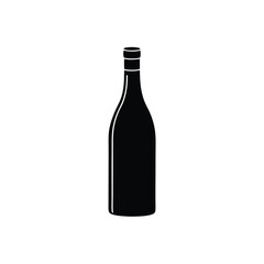 Wine Bottle Minimalist Vector Silhouette