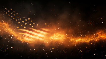 Fototapeta premium Cinematic Patriotic Theme with USA Flag in a Dynamic Abstract Setting