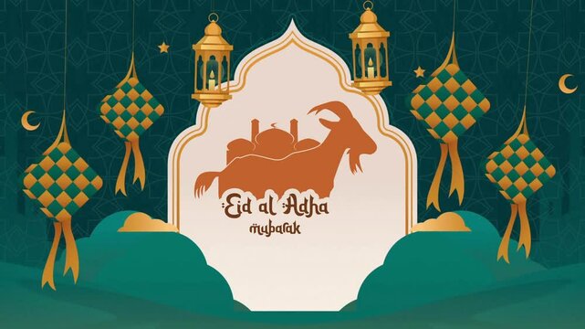 Beautiful Eid al-Adha Lights and Decorations at Night

