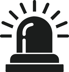 Black silhouette of a storm warning siren with grunge style and light effects