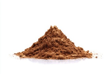 Fine Brown Powder Isolated on White Versatile Natural Substance