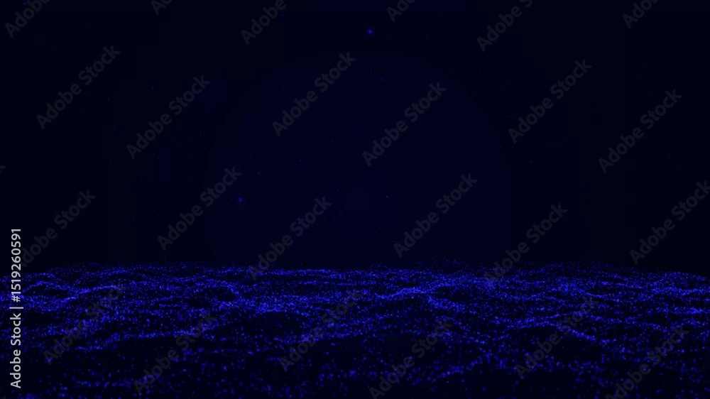 Poster technology background seamless looping exploding blue particles innovation. futuristic abstract digi
