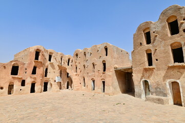 Ancient Berber Granary Ksar Ouled Soltane in Tataouine, Tunisia, Known for Its Unique Desert Architecture and Role in the Star Wars Saga