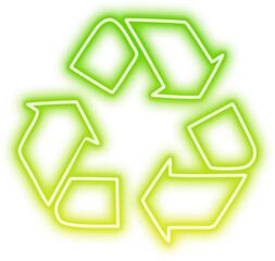 Neon Recycle Bin Sign