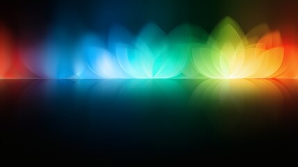 Colorful abstract lotus lights, Glowing petals in vibrant tones, Ideal for wellness or meditation design