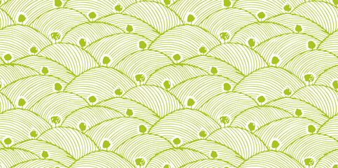 Pattern vineyard field farm texture background. Wine agriculture wheat rice japanese poster. Minimal abstract vineyard view. Organic grape banner label sketch design.