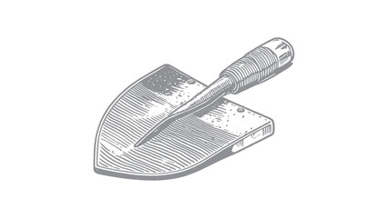 Detailed illustration of a vintage shovel for gardening and digging.