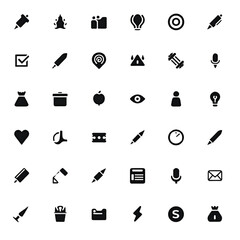 set of black icons