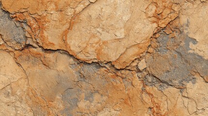 Fototapeta premium 3D Sunset Gold Granite Surface with Fine Cracks and Veins