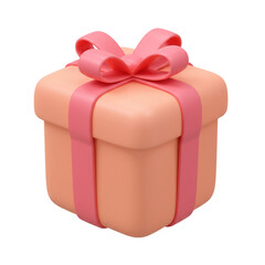 A visually appealing and charming 3D rendered present box with a lovely pink bow