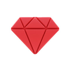 A simple, bright red diamond illustration, perfect for design and conceptual projects