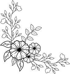 Flower Line Style Corner
