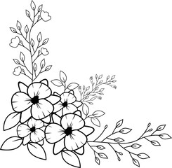 Flower Line Style Corner