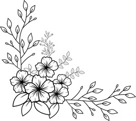 Flower Line Style Corner