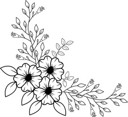 Flower Line Style Corner