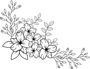 Flower Line Style Corner