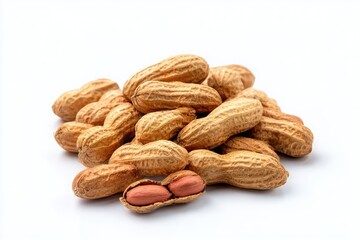 Rustic Harvest Raw Peanuts Isolated on White