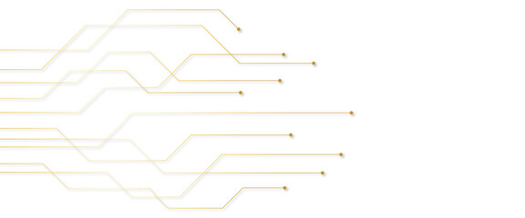 golden circuit board electronics digital technology banner vector illustration EPS10 