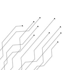digital technology electronics circuit board elements on white 