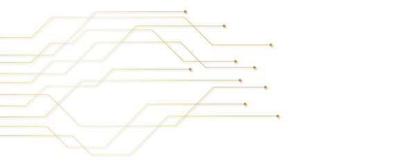 golden circuit board electronics digital technology banner vector illustration EPS10 