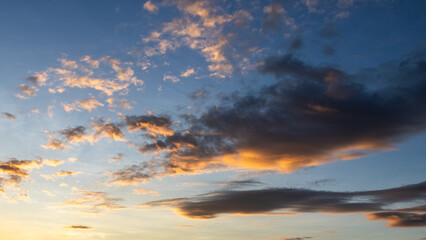 Sunset sky and evening glow