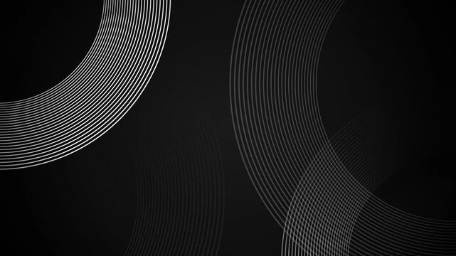 abstract black background circle line loop animation video 