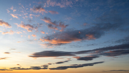 Sunset sky and evening glow
