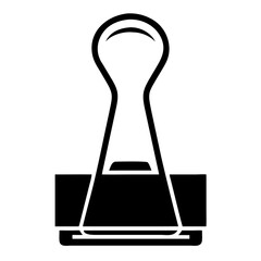 Simple black paperclip icon.  Office supply paperclip illustration for design.  This paperclip image is perfect for website design, app interface, or document icon.