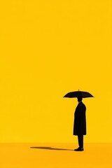 A man stands in the sun with an umbrella