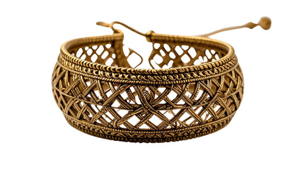 Obraz premium Elegant Woven Anklet with Refined Pattern Isolated on solid white Background Png