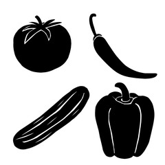set of vegetables icons