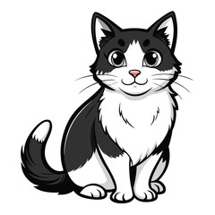 Obraz premium black and white cat