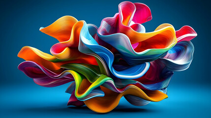 Abstract Colorful Geometric 3D Design