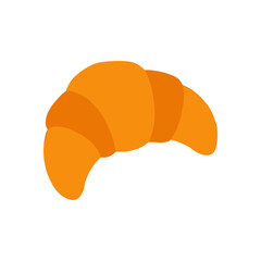 Delicious golden croissant against white backdrop illustration design element