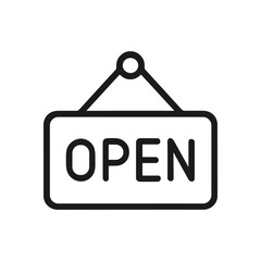Open sign Black outline  illustration design element