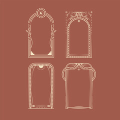 Vintage Minimalist Boho Frame Illustration