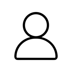 Simplified Person Icon Outline on White illustration design element