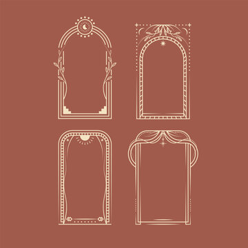 Vintage Minimalist Boho Frame Illustration