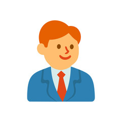 Smiling cartoon executive with red tie illustration design element