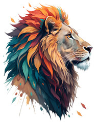 A watercolor lion head vector illustration art.