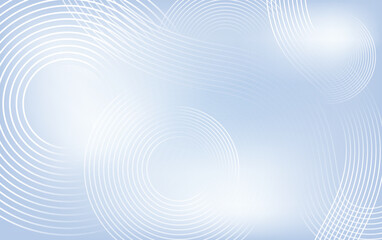 Abstract Blue Gradient Background with White Concentric Wave Lines, vector illustration