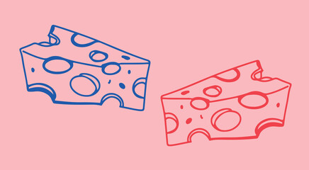 Cheese Food Line Drawing Sketch