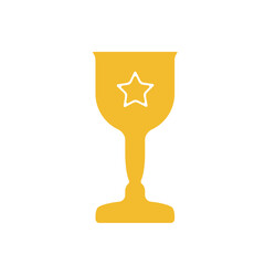 Gold vector trophy icon with star punch-out - Award symbol with star cutout design.