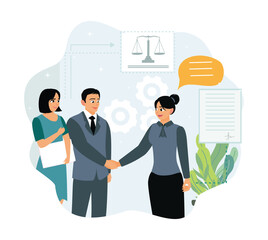 Lawyers facilitate negotiations with business partners.