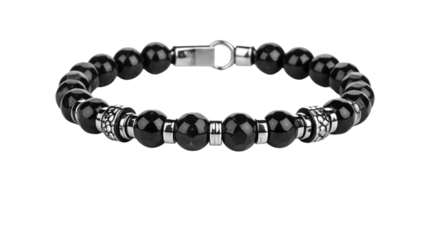 Bold Bracelet with Oversized Irregular Beads Isolated on solid white Background Png format