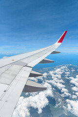Awesome view of the Earth under the airplane wing