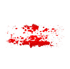 Red paint splatter with scattered spray effect